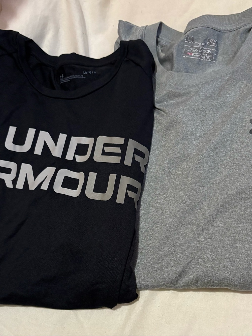 Under Armour Black and Gray Logo Performance Tees